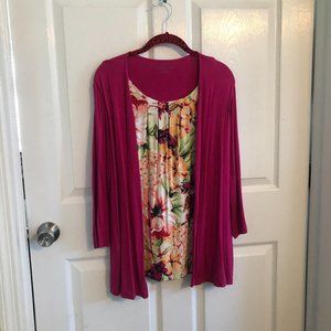 Croft & Barrow one piece Pink/multicolor top XL